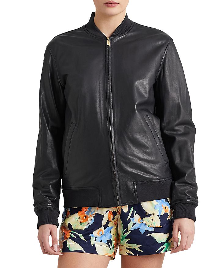 Ralph Lauren Leather Bomber Jacket | Bloomingdale's