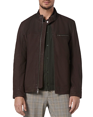 Shop Andrew Marc Norworth Straight Fit Jacket In Dark Brown