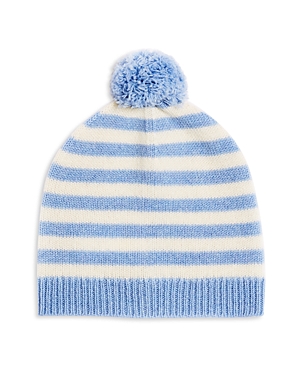 Bloomie's Baby Kids' Unisex Striped Cashmere Pom Pom Hat - 100% Exclusive In Blue Multi