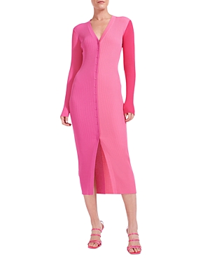 Staud Shoko Colorblock Body-con Sweaterdress In Quartz Multi