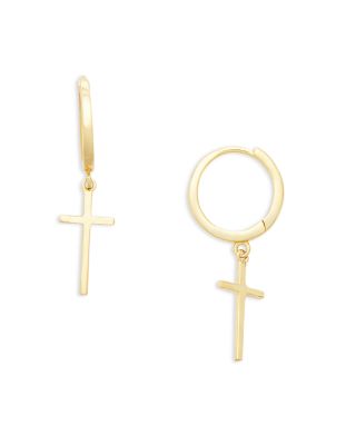 hoop earrings with a cross in the middle