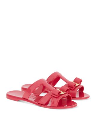 Ferragamo Women's Lylia Vara Bow T-strap Slide Sandals