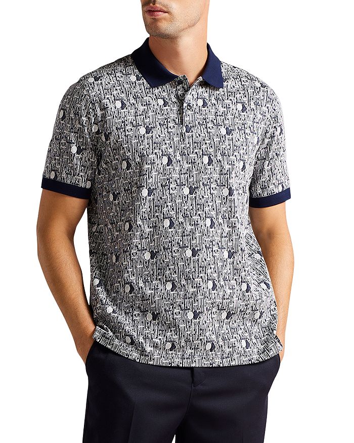 Ted Baker - Coreo Knitted Jacquard Short Sleeve Polo Shirt