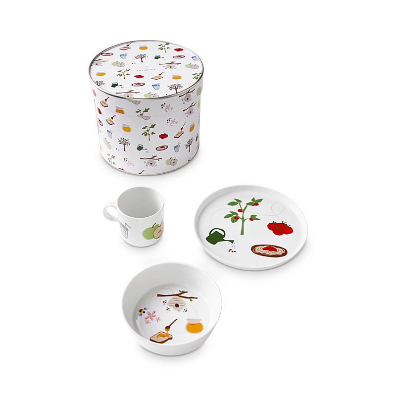 Degrenne Paris Eveil Gourmand Child's 3-piece Dinnerware Gift Set In White