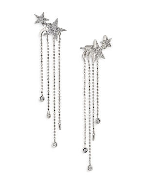 Nadri Ajoa By  Sparklers Fringe Star Earrings In Silver