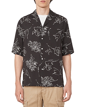 OFFICINE GENERALE EREN SHORT SLEEVE CALLIGRAPHY PRINT SHIRT