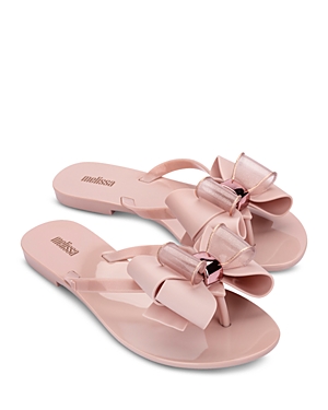 Melissa Women's Harmonic Sweet Vii Bow Slide Sandals In Light Pink