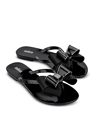 Melissa Women's Harmonic Sweet Vii Bow Slide Sandals In Black