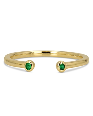 Moon & Meadow 14K Yellow Gold Emerald Cuff Ring
