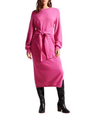 Ted Baker - ESSYA Slouchy Tie Front Knit Midi Dress