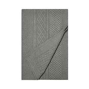 Boll & Branch Aran Knit Organic Cotton Throw Blanket In Stone