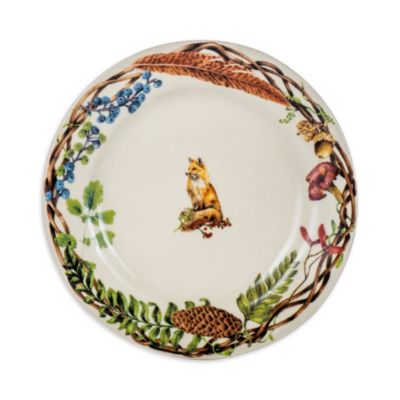 Forest Walk Caf&amp;eacute; Au Lait Dessert/Salad Plate, Assorted Set 4