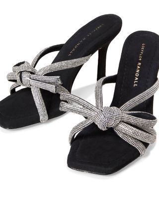 サンダル・ミュール Margi Sandals - Loeffler Randall - Black - Suede Loeffler Randall Women's Margi Bow Embellished Sandals