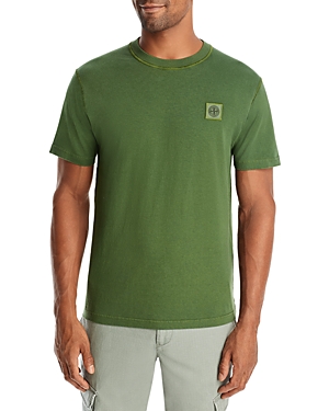 Stone Island Cotton Garment Dyed Embroidered Logo Tee
