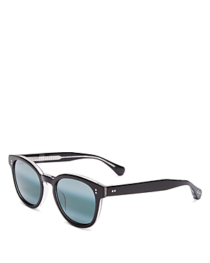 Maui Jim Cheetah 5 52mm Polarized Square Sunglasses 52mm Cheetah 5 Polarized Square Sunglasses In Black/polarized Blue Gradient