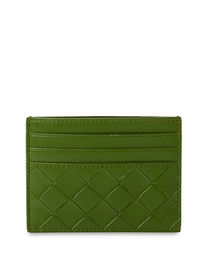 Bottega Veneta Leather Card Case In Avocado/gold