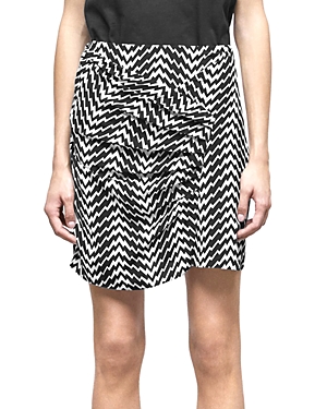 The Kooples Zigzag Draped Mini Skirt In White