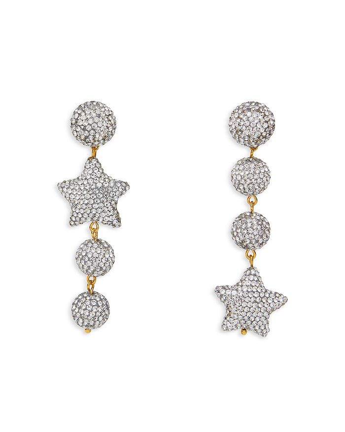 Lele Sadoughi Asymmetric Pavé Star Drop Earrings in 14K Gold Plated ...