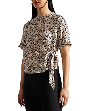 TED BAKER CHEVY FLORAL PRINT SIDE TIE TOP