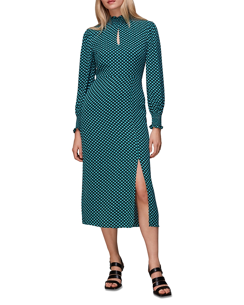 Whistles Suncheck Print Midi Dress