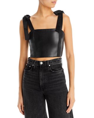 Alice and Olivia - Cassidy Faux Leather Top