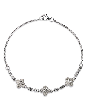 Bloomingdale's Diamond Clover Station Bracelet in 14K White Gold, 0.30 ct. t.w. - 100% Exclusive