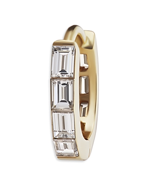 Maria Tash 18ct 8mm Invisible Baguette Diamond Eternity Single Hoop Earring In White/gold