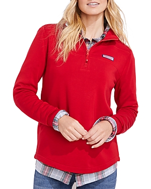 Vineyard Vines Dreamcloth Zip Up Shirt In Red Velvet