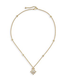 Gucci - 18K Yellow Gold Flora GG Diamond Flower Pendant Necklace, 15"