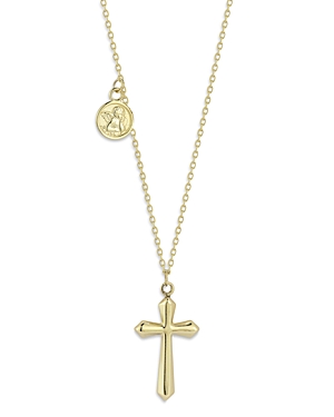Moon & Meadow 14K Yellow Gold Cross Necklace, 16 - 100% Exclusive