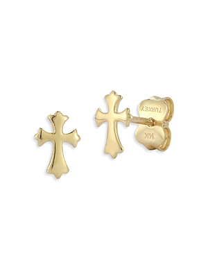 Moon & Meadow 14K Yellow Gold Cross Stud Earrings - 100% Exclusive