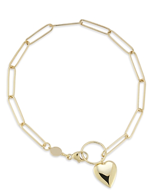 14K Yellow Gold Heart Link Bracelet - 100% Exclusive