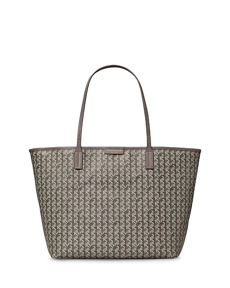 Tory Burch Basketweave Canvas Bag In Zinc