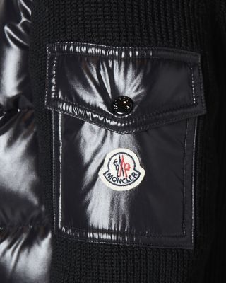 Padded Wool Puffer Cardigan