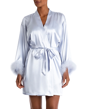 IN BLOOM BY JONQUIL IN BLOOM BY JONQUIL FEATHER TRIM SATIN ROBE
