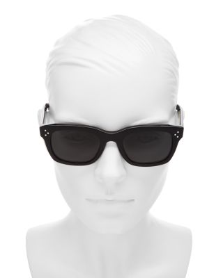 Bold 3 Dots Rectangular Sunglasses, 51mm