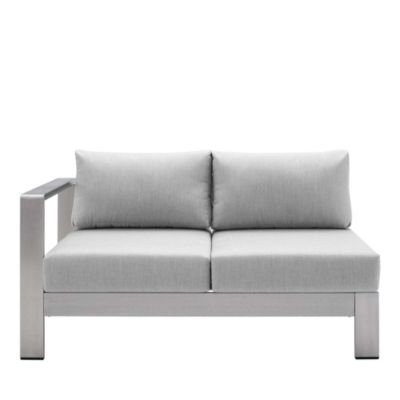  Shore Sunbrella Fabric Aluminum Outdoor Patio Left-Arm Loveseat