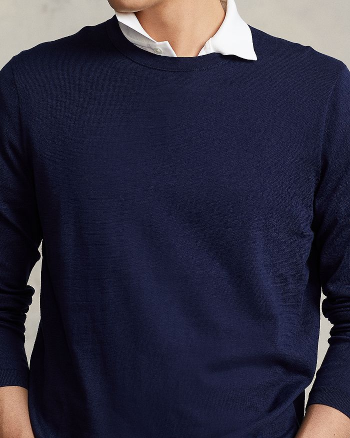 Shop Polo Ralph Lauren Cotton Crewneck Sweater In Bright Navy