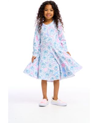CHASER Girls' Rose Print Tie Dye Knit Dress - Big Kid | Bloomingdale's