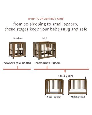 Yuzu 8 in 1 Convertible Crib with All Stages Conversion Kits