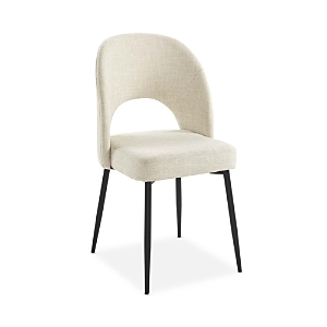 Modway Rouse Upholstered Fabric Dining Side Chair In Black/beige