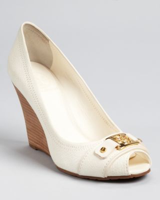 Gold Tory Burch Peep Toe