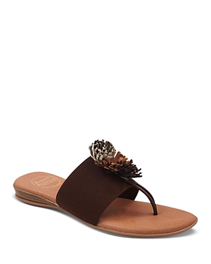 Andre Assous Women's Novalee Embellished Slip On Thong Sandals In Espresso