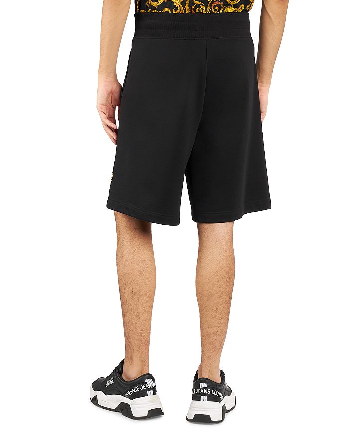 Versace Jeans Couture Emblem Fleece Shorts In Black