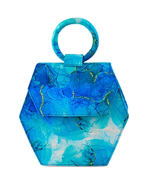 Anima Iris Baby Zuni Embossed Leather Handbag In Ariel/gold