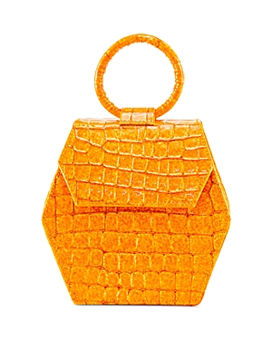 Anima Iris Baby Zuni Embossed Leather Handbag In Nectar/gold