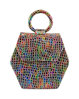 Anima Iris Baby Zuni Embossed Leather Handbag In Rainbow/gold