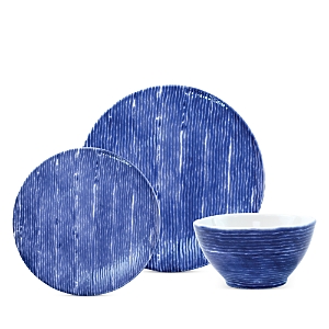 Shop Vietri Santorini Stripe 3 Piece Place Setting In Blue