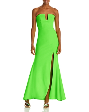 Aqua Scuba Crepe Strapless Gown - 100% Exclusive In Neon Green