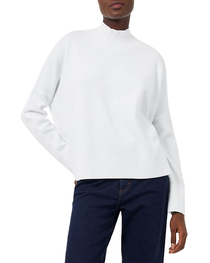 French Connection Babysoft High Neck Sweater In Winter White